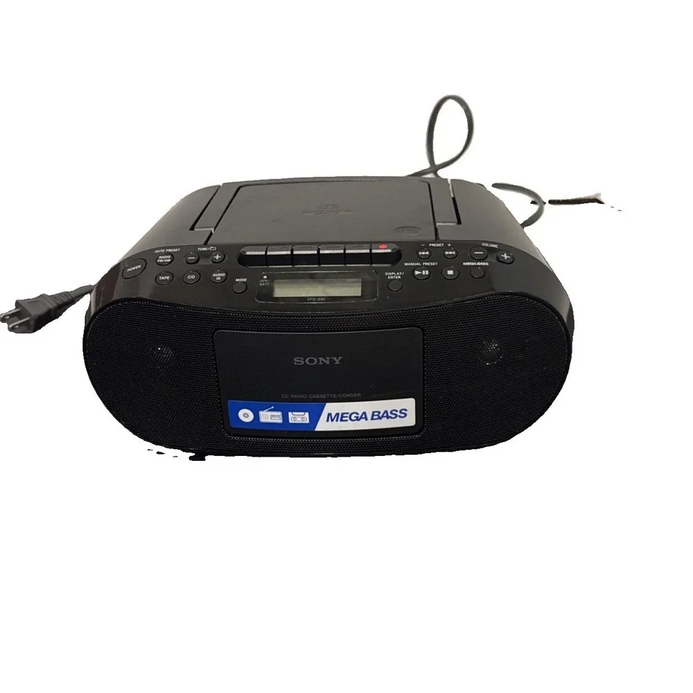 Sony CFD-S50 Mega Bass Boombox Personal Audio System CD-MP3-Cassette-AM/FM Radio